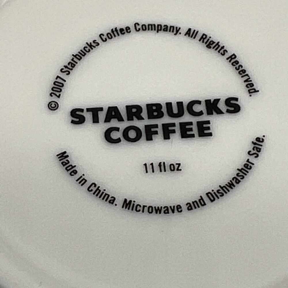 Starbucks 2007 Set of 2 Strawberry Paisley Floral Coffee Cup Mugs NWOT